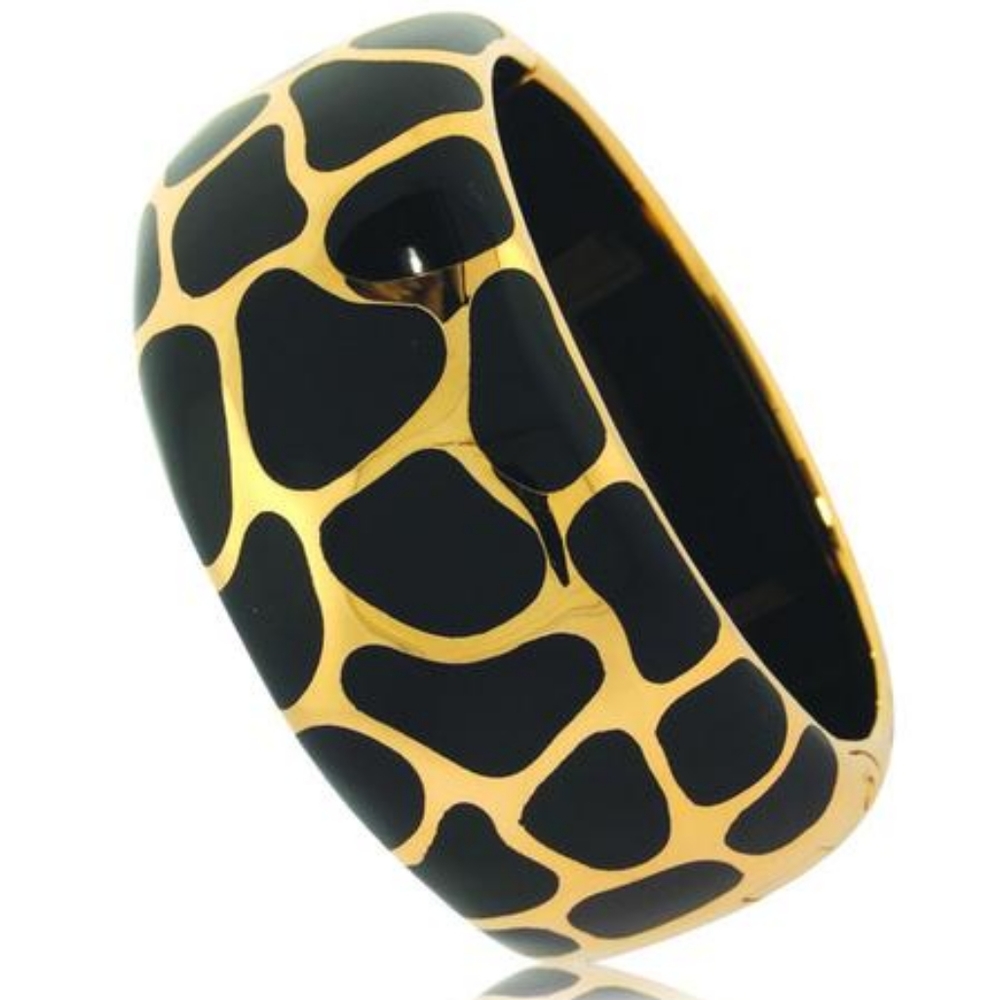 Angelique de Paris Wide Safari Bracelet Black